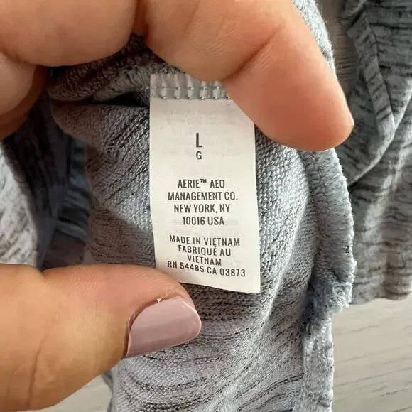 Aerie Heather Blue Gray Long Sleeve Pullover Sweater Size L - Picture 7 of 8